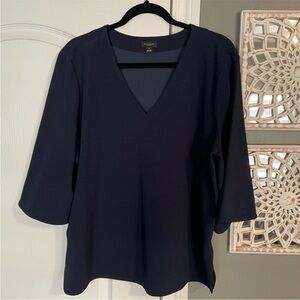 Ann Taylor V-neck Navy Blue Top